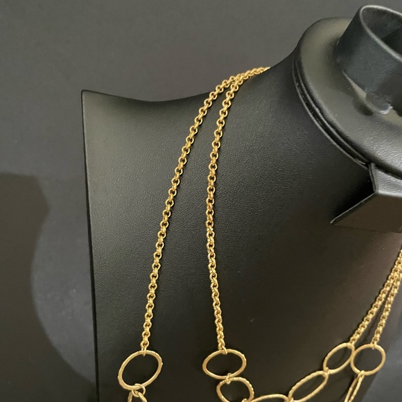 Gold Circle Drops Necklace - Picture 9 of 9